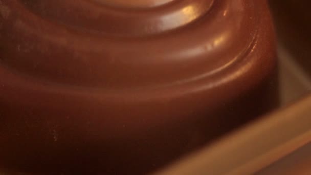 Chocolate sweets macro shot. — Stock Video