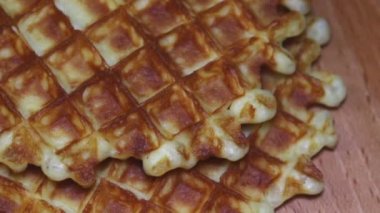 Fransız waffle. Makro. Döndürme.
