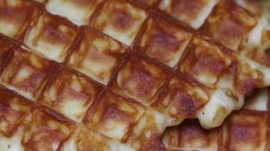 Fransız waffle. Makro. Döndürme.