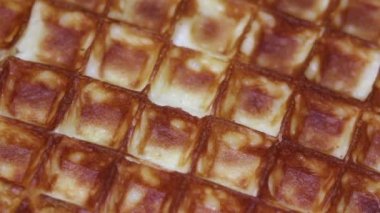 Lezzetli waffle. Makro.