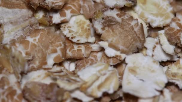 Close up of oatmeal flakes. — Stock Video