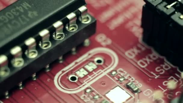 Rode chipset. Macro. — Stockvideo