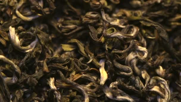 Té verde chino. Macro . — Vídeo de stock