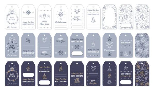 圣诞标签和新年礼物的标签 — 图库矢量图片