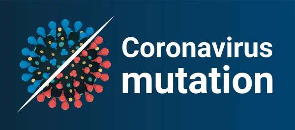 Coronavirus-Mutation, eine neue Form des coviden Banners — Stockvektor
