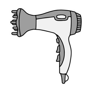 Yayıcı vektör doğrusal simgesi olan saç kurutma makinesi