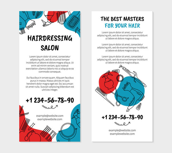 Hairdressing and barbershop leaflet flyer for printing