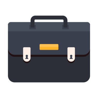Evrak çantası vektör düz simgesi, iş çantası