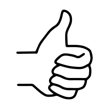 başparmaklar doğrusal simge gibi gösterir