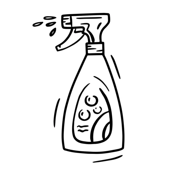 Producto de limpieza del hogar, icono de la herramienta de pulverización lineal — Vector de stock