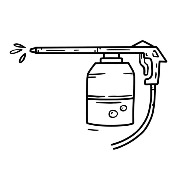 Vysokotlaká myčka pro motor, hadice s čerpadlem a pistolí — Stockový vektor