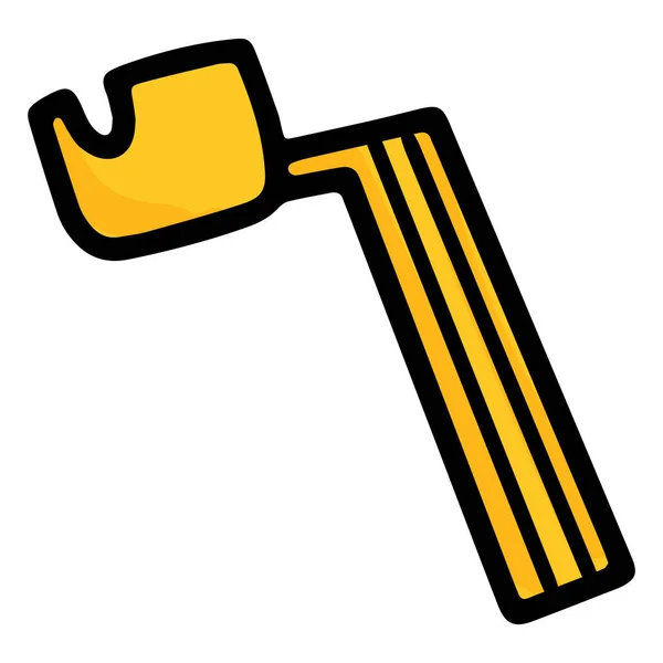 Guitar String Winder yellow doodle icon — 스톡 벡터