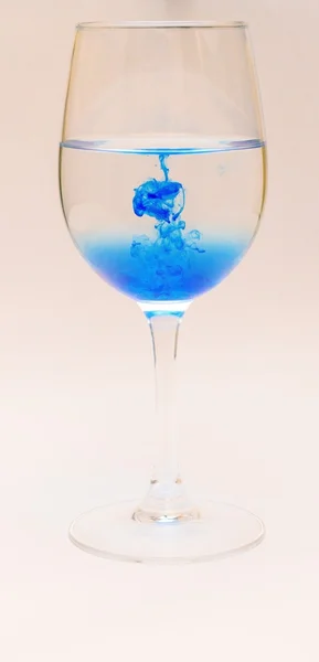 Coloured Food Dye in Wine Glasses — Stock Photo, Image