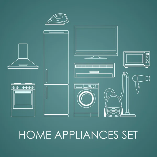 Set of household appliances — Stock Vector