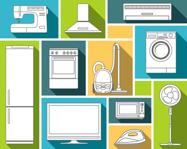 Set of household appliances — Stock Vector