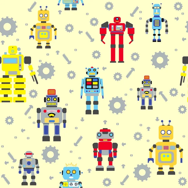 Seamless robots pattern — Stock Vector