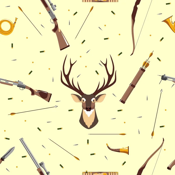 Hunting seamless pattern — Stock Vector