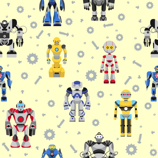 Seamless robots pattern — Stock Vector