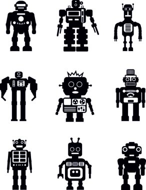 Siluet robotlar kümesi