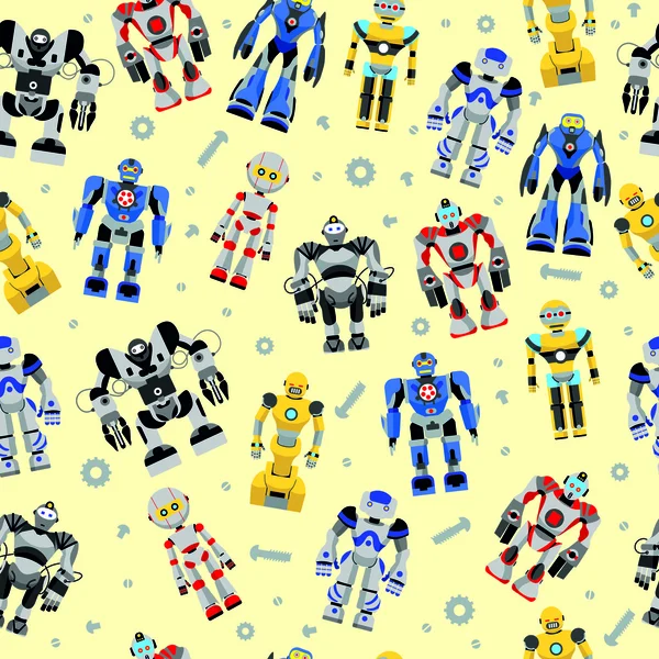 Naadloze vierkante robots patroon — Stockvector