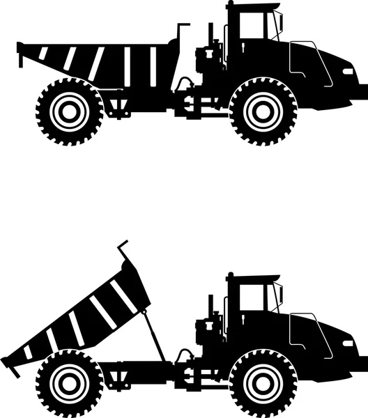 Camions hors route. Camions miniers lourds. Illustration vectorielle . — Image vectorielle