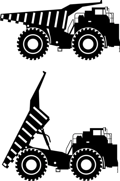 Camiones todoterreno. Camiones mineros pesados. Ilustración vectorial . — Archivo Imágenes Vectoriales