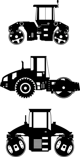 Compactadores. Máquinas de construcción pesada. Ilustración vectorial — Archivo Imágenes Vectoriales