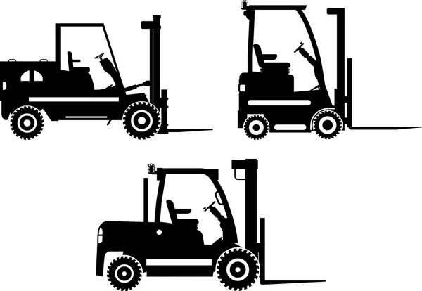 Forklifts. Heavy construction machines. Vector illustration — Stock Vector