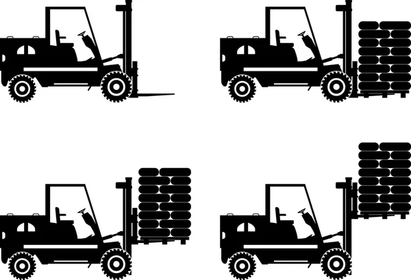 Forklifts. Heavy construction machines. Vector illustration — Stock Vector