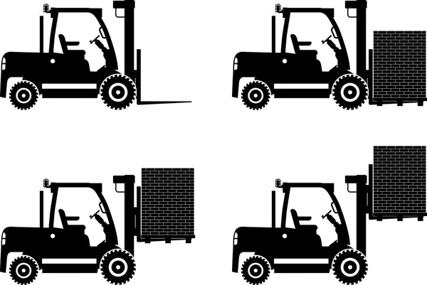 Forklifts. Heavy construction machines. Vector illustration — Stock Vector