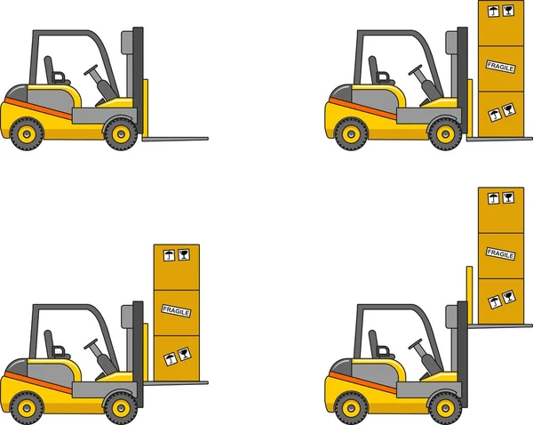 Carrelli elevatori. Macchine edili pesanti. Illustrazione vettoriale — Vettoriale Stock