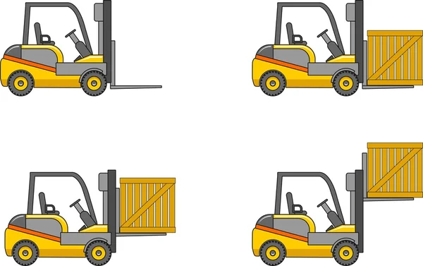 Montacargas. Máquinas de construcción pesada. Ilustración vectorial — Vector de stock