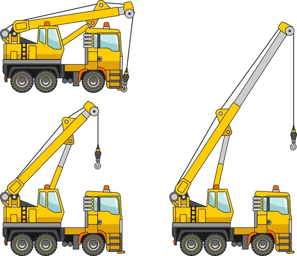 Grúas. Máquinas de construcción pesada. Ilustración vectorial — Vector de stock