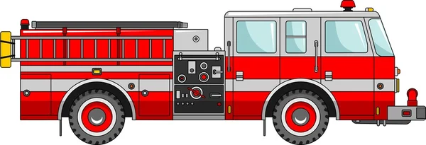 Camión de bomberos sobre un fondo blanco en un estilo plano — Vector de stock