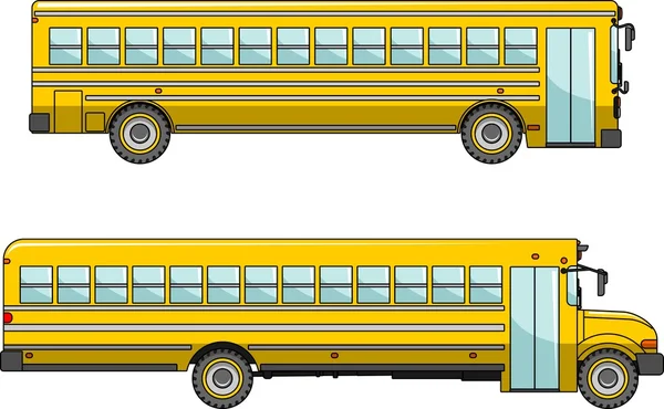 Шкільний автобус ізольований на білому тлі в плоскому стилі — стоковий вектор