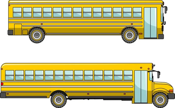 Ônibus escolar isolado em fundo branco em estilo plano — Vetor de Stock