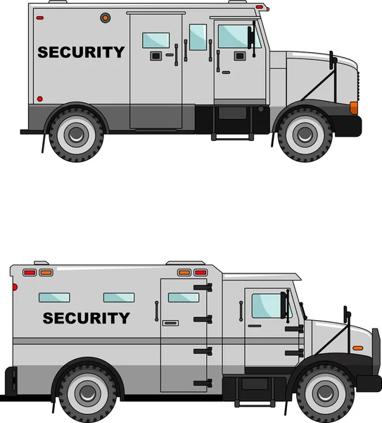 フラット スタイルの白い背景の上のセキュリティ車 — ストックベクタ