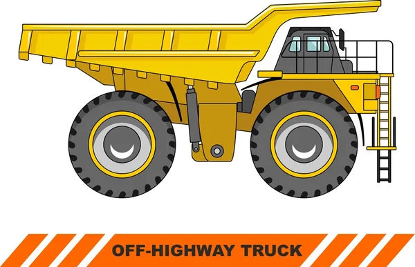 Off-highway vrachtwagen. Zware mijnbouw vrachtwagen. Vectorillustratie. — Stockvector