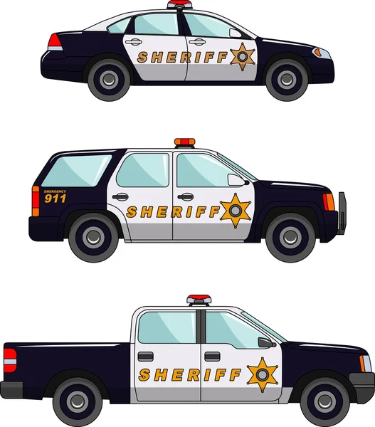 Sheriffs car on a white background in a flat style — Stock Vector