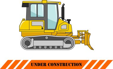 Dozer. Ağır inşaat makine. Vektör çizim