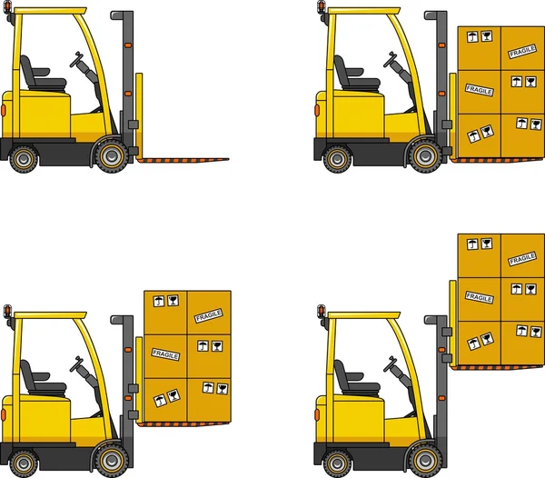 Forklifts. Heavy construction machines. — Stock Vector