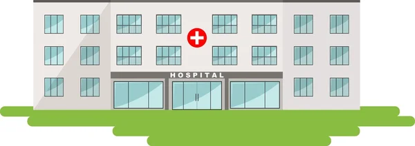Concepto médico. Fondo panorámico con edificio hospitalario — Vector de stock