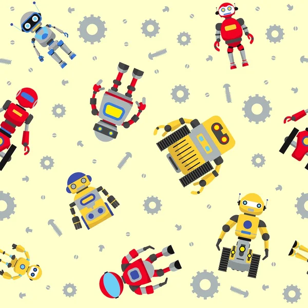 Patrón de robots sin costura — Archivo Imágenes Vectoriales