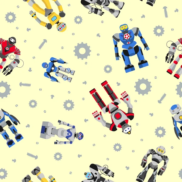 Seamless robots pattern — Stock Vector