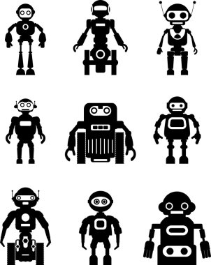 Siluet robotlar kümesi