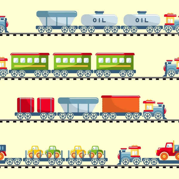 Giocattoli ferrovia modello senza soluzione di continuità — Vettoriale Stock