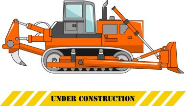 Dozer. Ağır inşaat makine. Vektör çizim