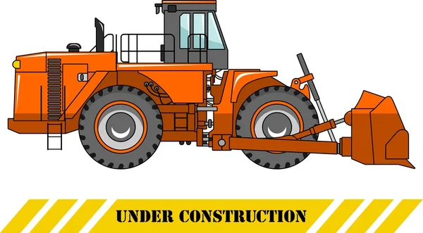 Kolo buldozer. Těžké stavební stroje. Vektorové ilustrace — Stockový vektor
