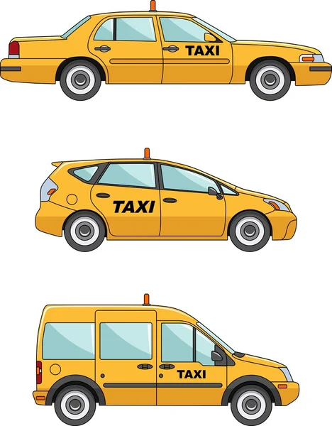 Taxi coche sobre un fondo blanco en estilo plano — Vector de stock