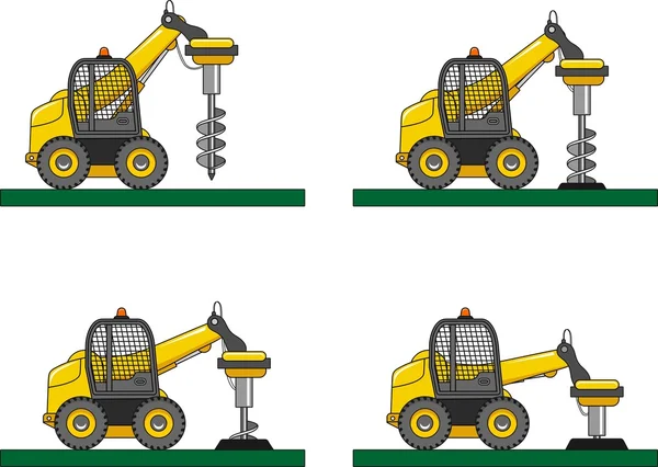 Attrezzature di perforazione. Macchine edili pesanti. Illustrazione vettoriale — Vettoriale Stock